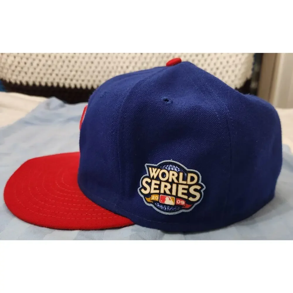 New Era Philadelphia Phillies 2009‎ World Series MLB 59FIFTY Cap Blue Red 7 3/8